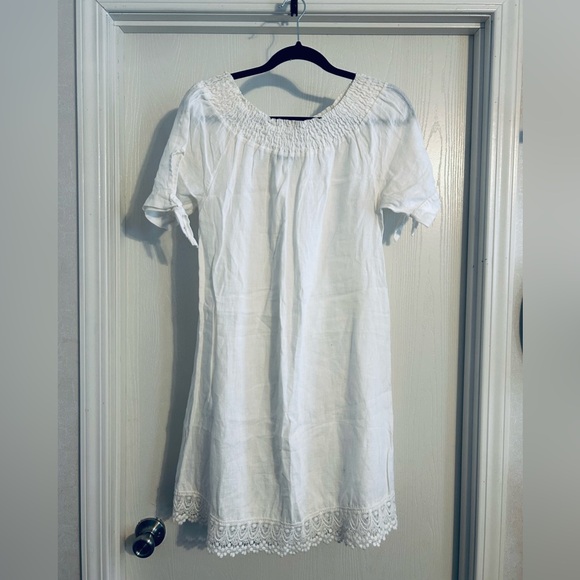 Terzo Millennio Dresses & Skirts - Terzo Millennio | White Lace Linen Trim Dress | Size Small